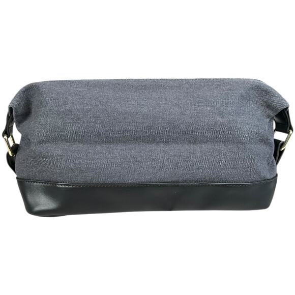 London Fog Canvas Cosmetic Bag NWT Gray Black Travel Toiletry Case Men Organizer - Picture 3 of 13